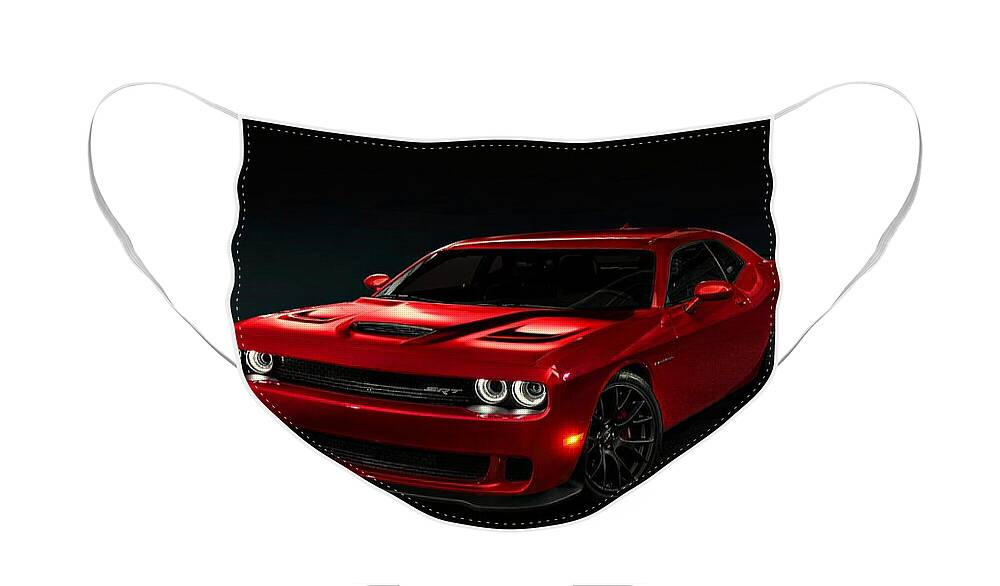 Dodge Face Mask featuring the photograph Dodge Challenger S R T Hellcat by Movie Poster Prints