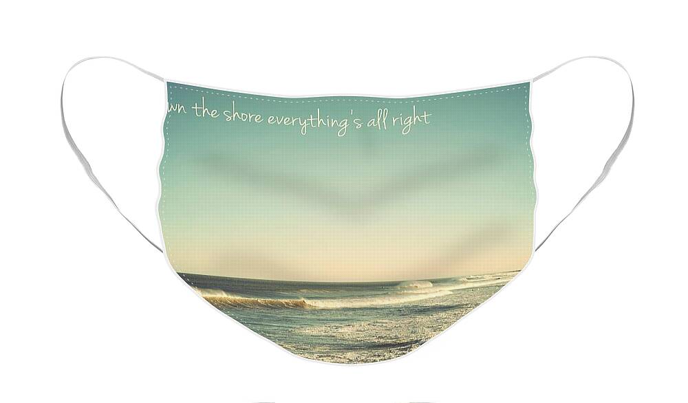 Terry Deluco Face Mask featuring the photograph Down the Shore Seaside Heights Vintage Quote by Terry DeLuco