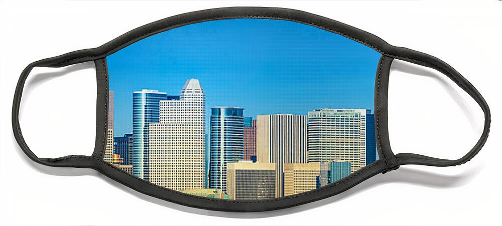 Downtown Houston Daytime Face Mask featuring the photograph Downtown Houston Daytime by David Morefield