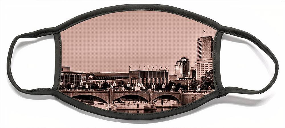 Indiana Face Mask featuring the photograph Downtown Indianapolis by Ron Pate