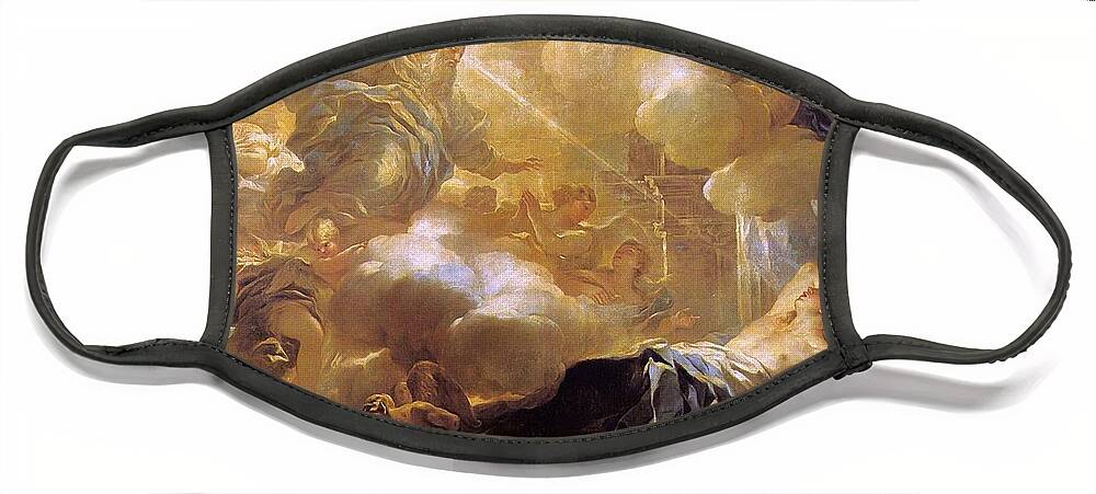 Luca Giordano Face Mask featuring the painting Dream of Solomon by Luca Giordano
