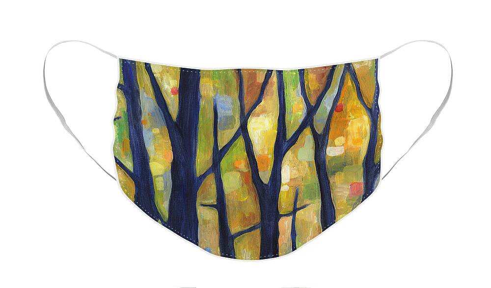 Dreaming Face Mask featuring the painting Dreaming Trees 2 by Hailey E Herrera