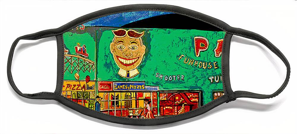 Asbury Park Palace Face Mask featuring the painting Dreams of the Palace by Patricia Arroyo