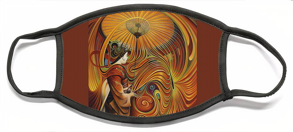 Dynamic Face Mask featuring the painting Dynamic Oriental by Ricardo Chavez-Mendez