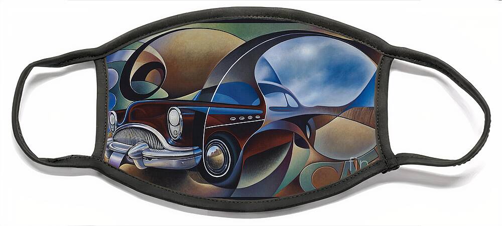 Route-66 Face Mask featuring the painting Dynamic Route 66 by Ricardo Chavez-Mendez
