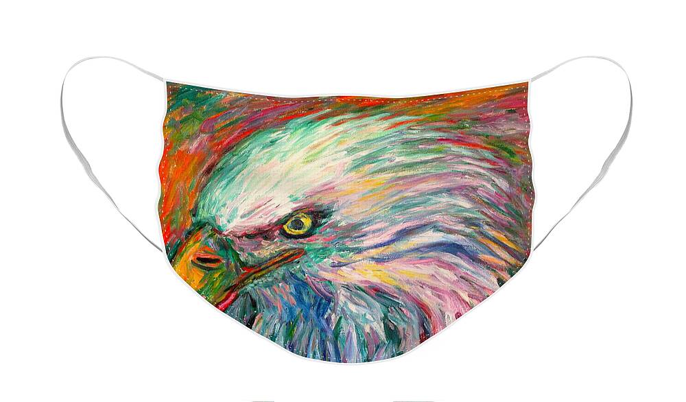 Abstract Eagle Face Mask featuring the painting Eagle Fire by Kendall Kessler