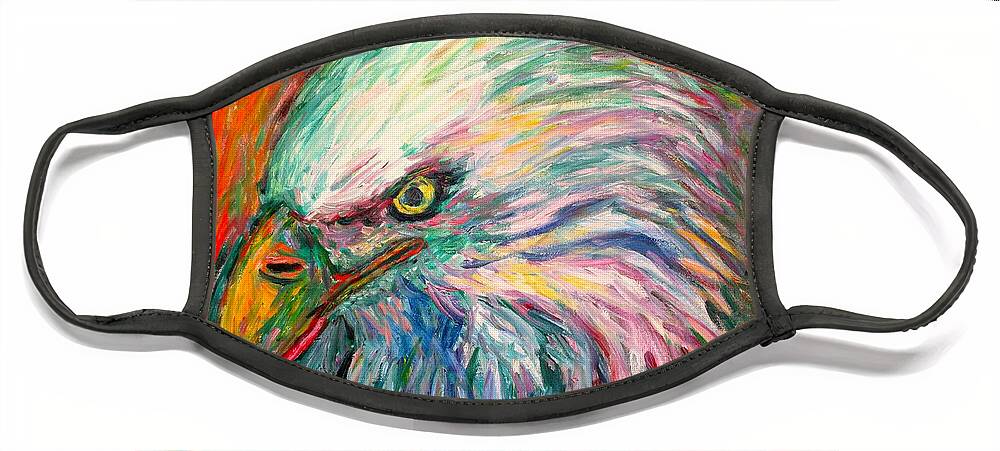 Abstract Eagle Face Mask featuring the painting Eagle Fire by Kendall Kessler