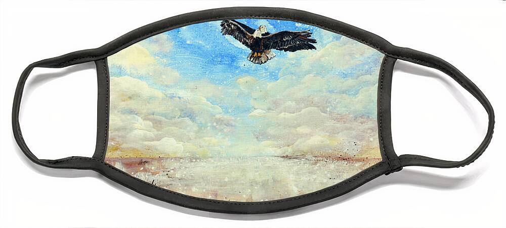 Eagles Face Mask featuring the painting Eagles Unite by Ashleigh Dyan Bayer