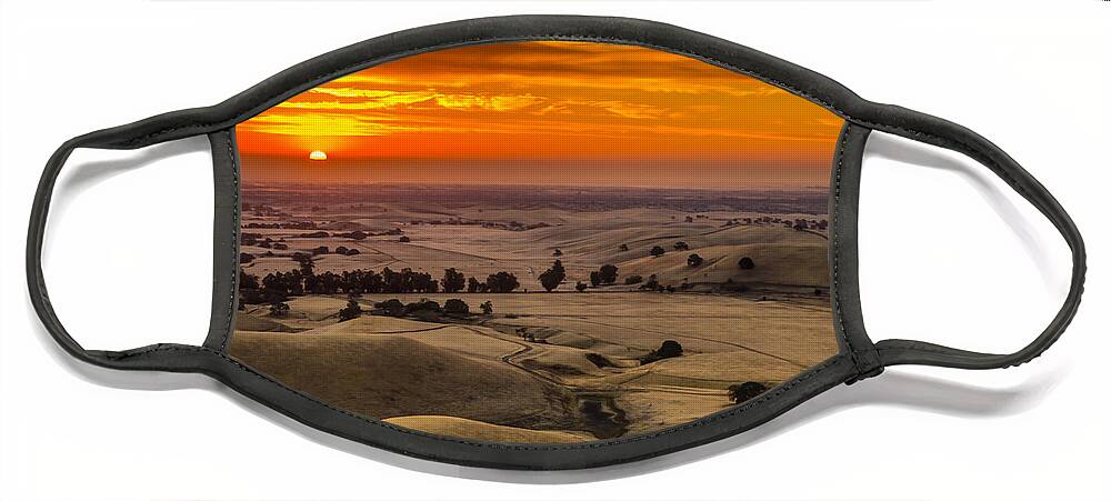 Landscape Face Mask featuring the photograph East Bay Sunrise by Marc Crumpler