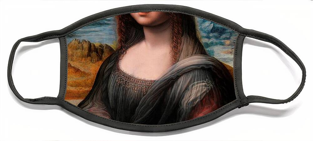 Leonardo Da Vinci Face Mask featuring the painting El Prado La Gioconda by Leonardo da Vinci