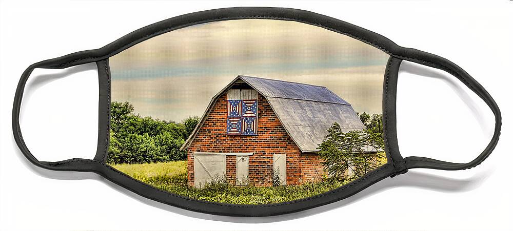Quilt Face Mask featuring the photograph Electric Fan Quilt Barn by Cricket Hackmann