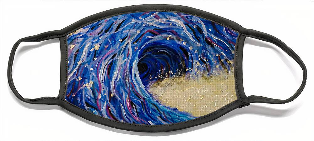 Waves Face Mask featuring the painting Electric Wave by Joel Tesch