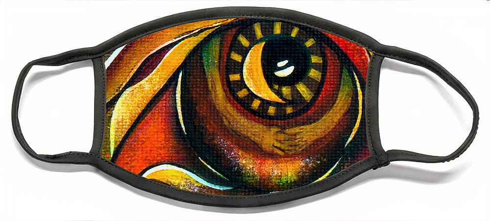  Face Mask featuring the painting Elementals Spirit Eye by Deborha Kerr