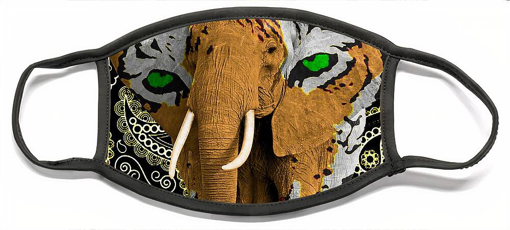 Elephant Face Mask featuring the photograph Elephant Tiger by Gary Keesler
