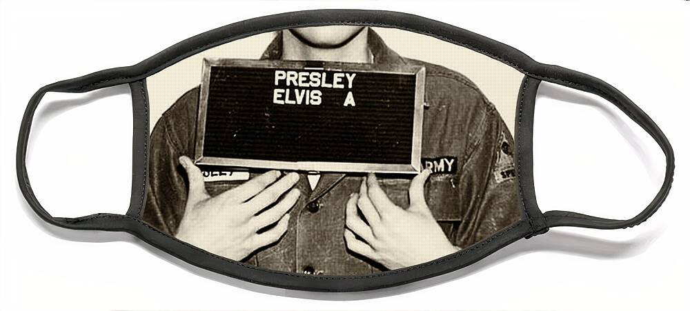 Elvis Face Mask featuring the photograph Elvis Presley - Mugshot by Digital Reproductions