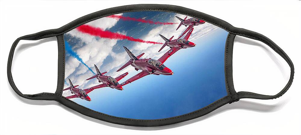 Red Arrows Face Mask featuring the digital art Enid by Airpower Art