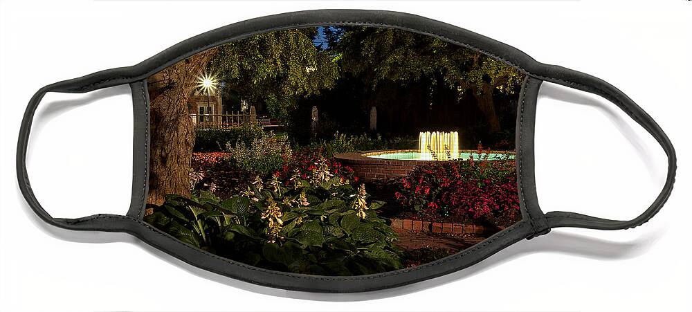 Garden Face Mask featuring the photograph Evening In The Garden Prescott Park Gardens At Night by Jeff Sinon
