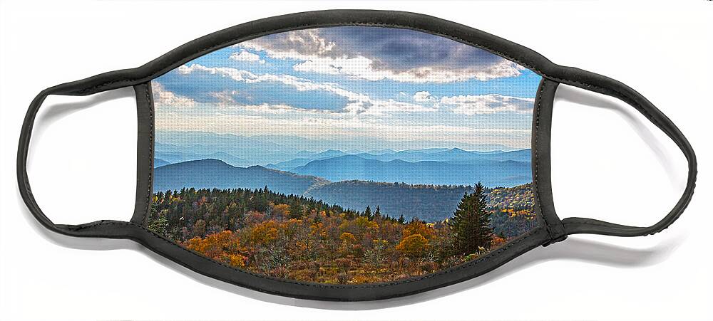 Blue Ridge Parkway Face Mask featuring the painting Evening on the Blue Ridge Parkway by John Haldane