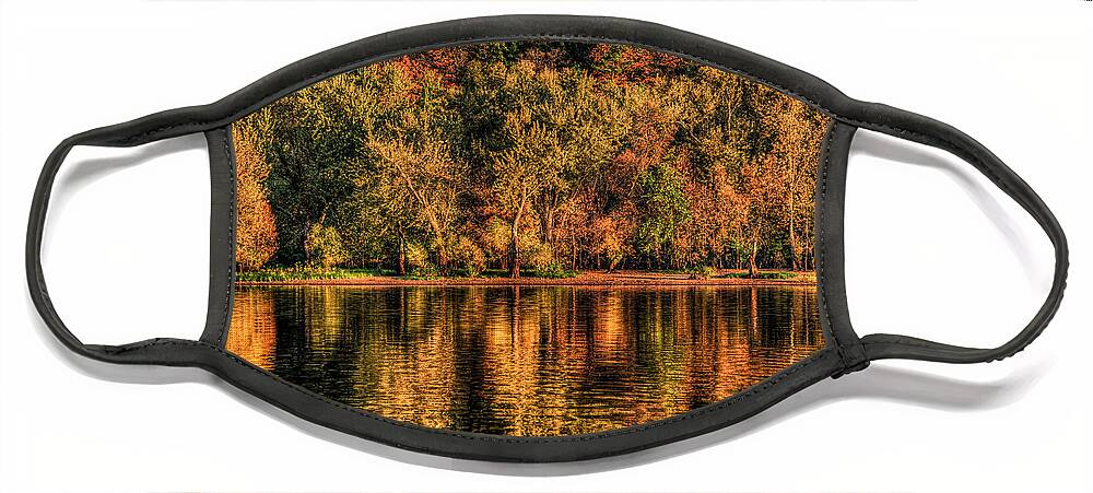St. Croix River Face Mask featuring the photograph Fall Foliage by Adam Mateo Fierro