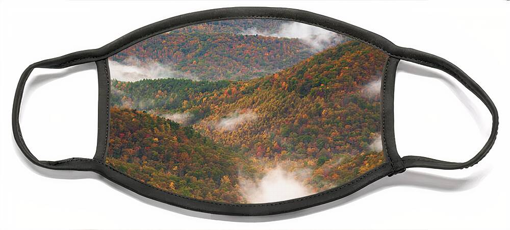 Asheville Face Mask featuring the photograph Fall Ridges by Joye Ardyn Durham