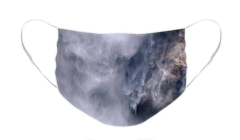 Waterfall Face Mask featuring the photograph Falling Water by Kathy McClure