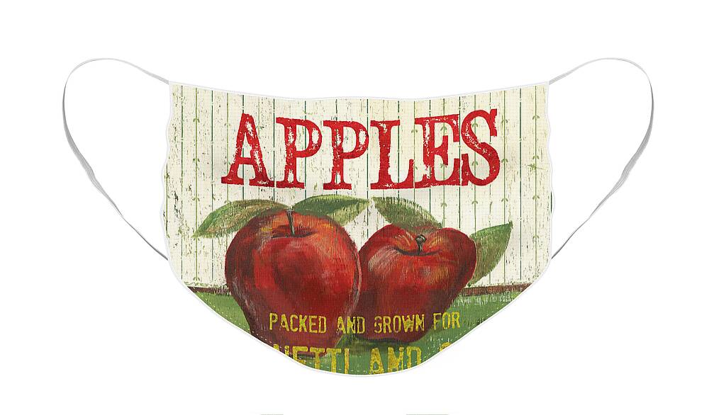 Food Face Mask featuring the painting Farm Fresh Fruit 3 by Debbie DeWitt