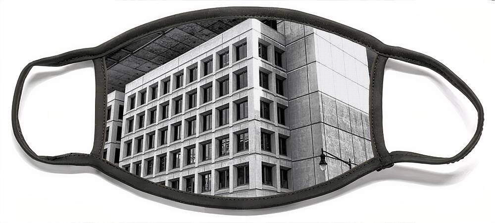 Fbi Face Mask featuring the photograph FBI Building Rear View by Olivier Le Queinec