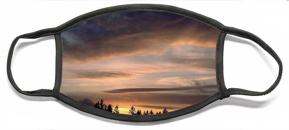 Landscape Face Mask featuring the photograph February Sky by Rory Siegel