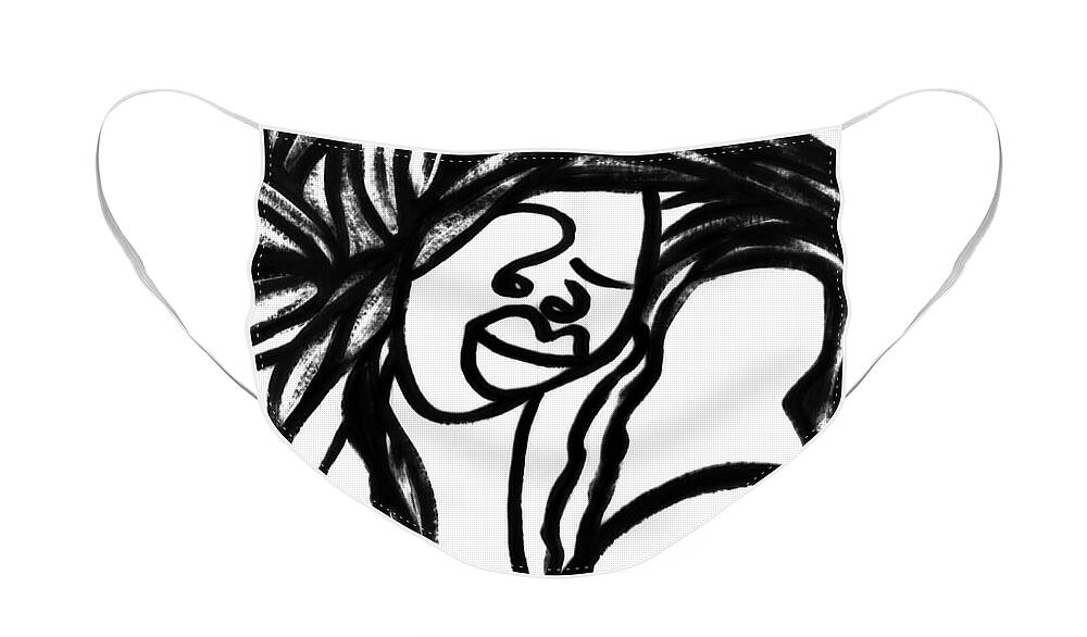Femme Face Mask featuring the painting Femme One by Cleaster Cotton