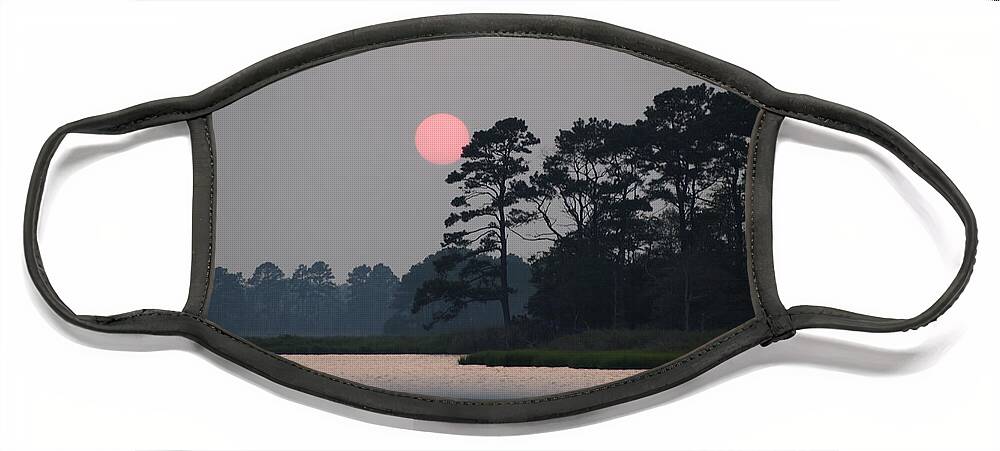Sunset Face Mask featuring the photograph Fenwick Island Delaware Sunset by Jennifer Craft