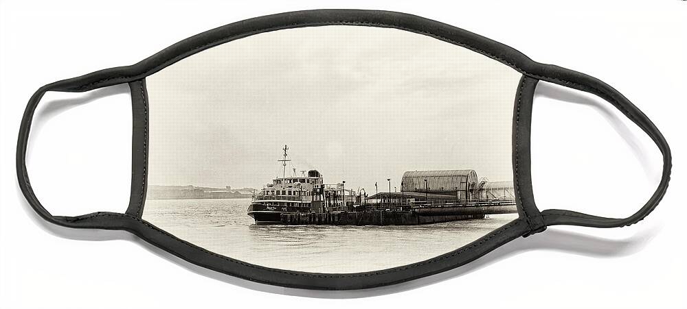 Liverpool Museum Face Mask featuring the photograph Ferry at the terminal by Spikey Mouse Photography