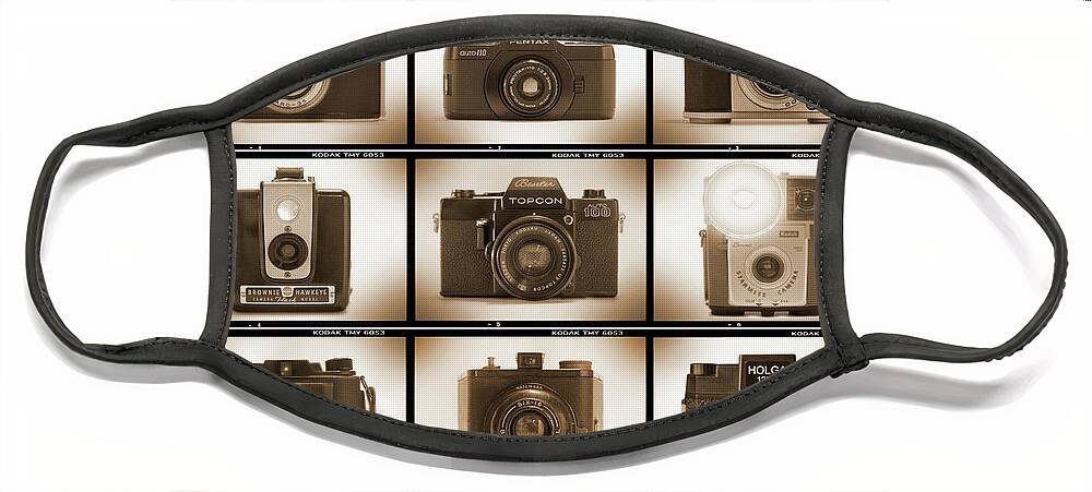 Vintage Film Cameras Face Mask featuring the photograph Film Camera Proofs 3 by Mike McGlothlen