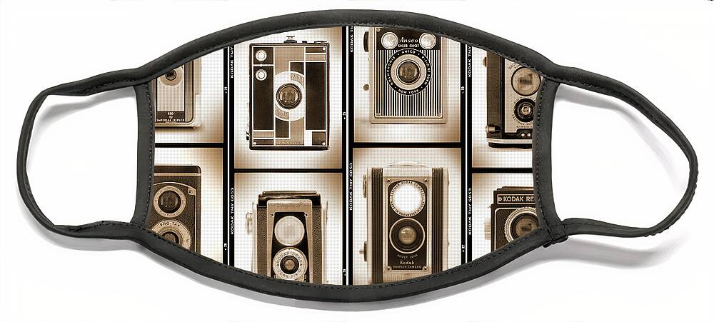 Vintage Cameras Face Mask featuring the photograph Film Camera Proofs 4 by Mike McGlothlen