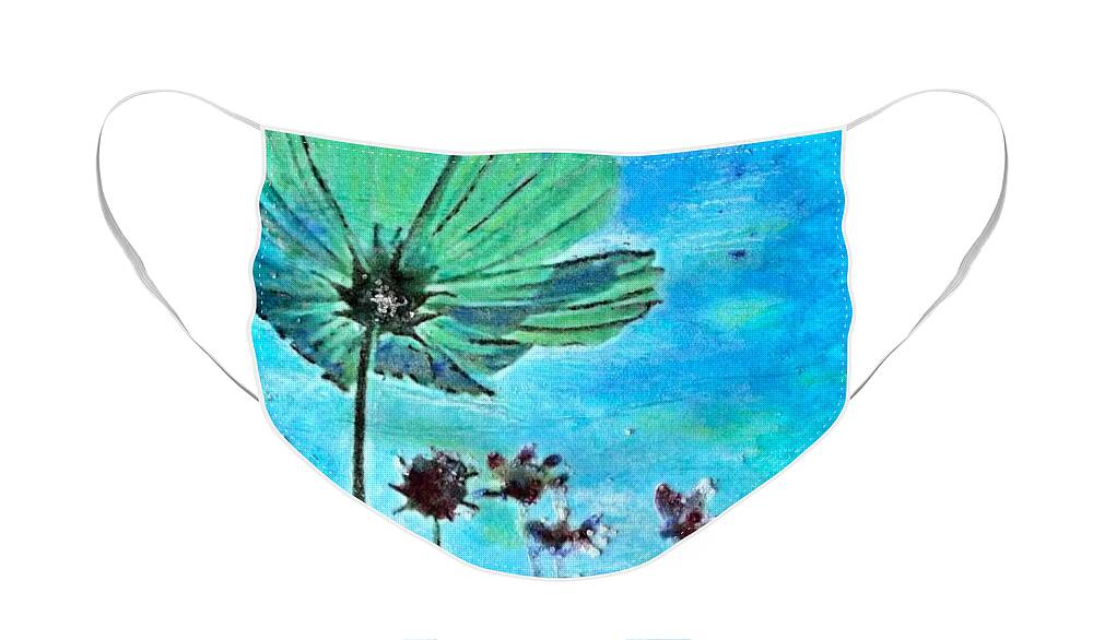 Wildflowers Face Mask featuring the painting Finding Hope by Cara Frafjord