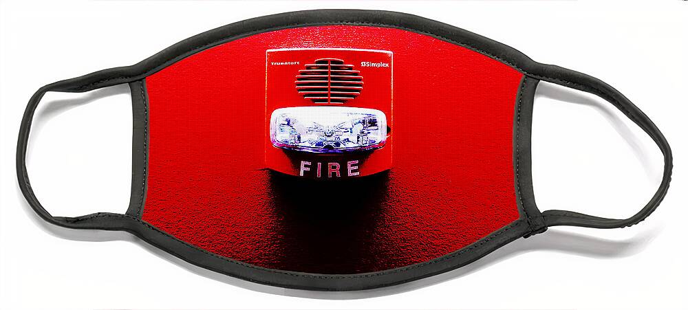 Richard Reeve Face Mask featuring the photograph Fire Alarm Strobe by Richard Reeve