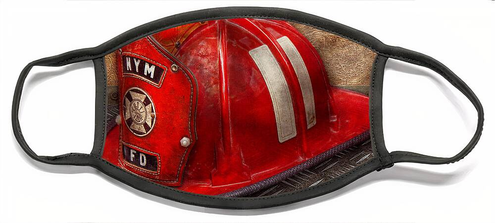 Fireman Face Mask featuring the photograph Fireman - Hat - A childhood dream by Mike Savad