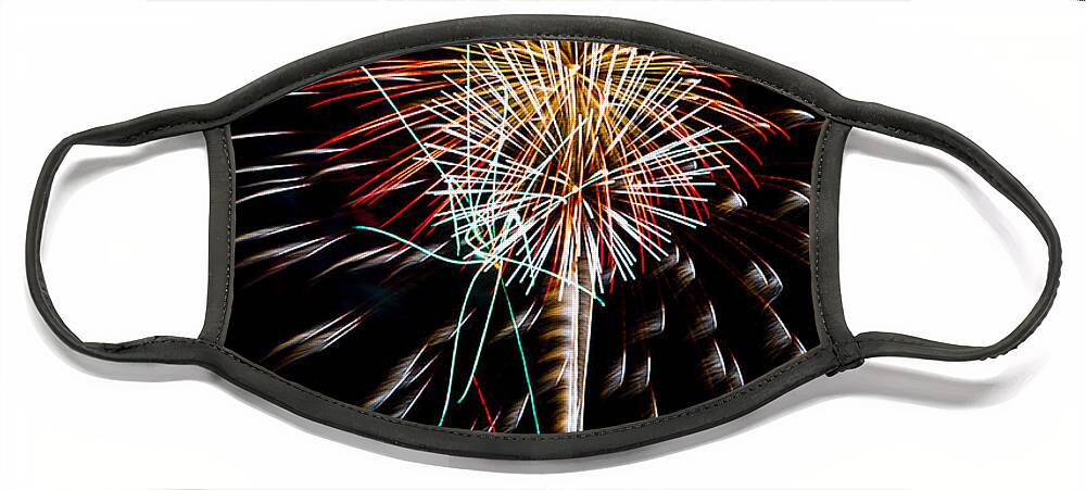 Burst Face Mask featuring the photograph Fireworks 14 by Paul Freidlund