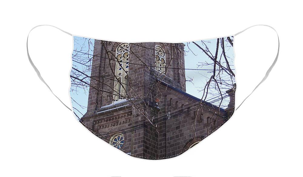 Architecture Face Mask featuring the photograph First Baptist Church by Christopher Plummer