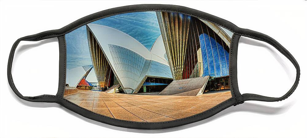 Australia Face Mask featuring the photograph Fish-Eyeing the Opera House by Peggy Dietz
