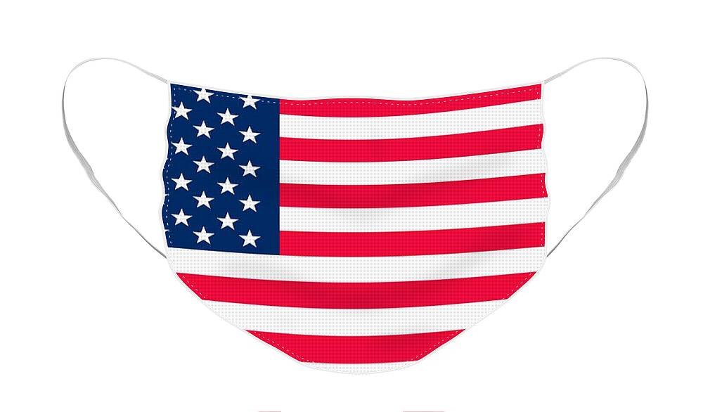America Face Mask featuring the digital art Flag of the United States of America by Anonymous