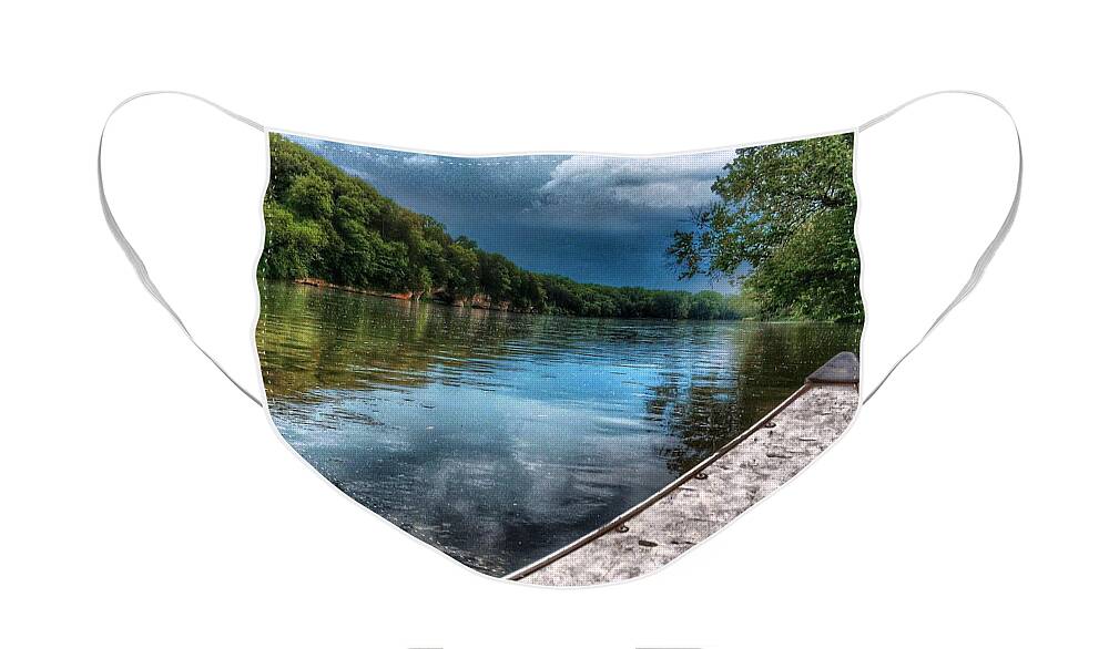 River Face Mask featuring the photograph Floating Down the Fox River by Nick Heap