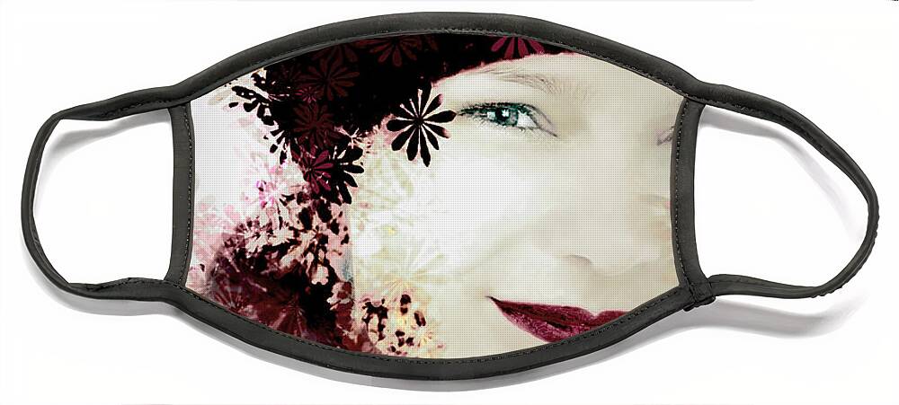 Woman Face Mask featuring the digital art Flower Girl by Pennie McCracken