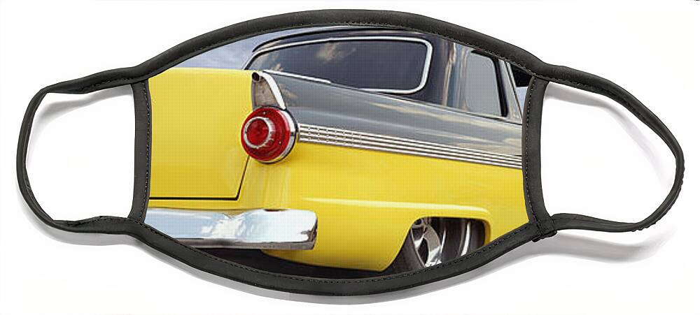 1955 Ford Face Mask featuring the photograph Ford Lowrider at Roys by Mike McGlothlen
