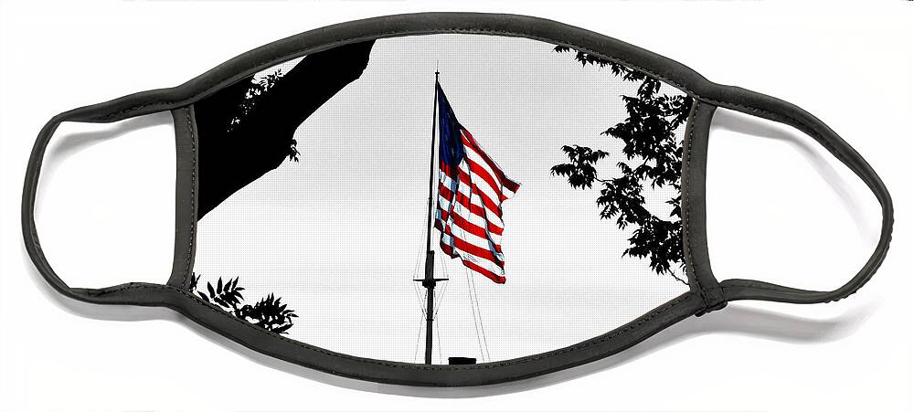 Flag Face Mask featuring the photograph Fort McHenry Flag Color Splash by Bill Swartwout