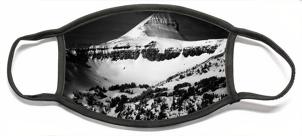 Fossil Mountain Is Located In The Teton Range. The Teton Range Is Located In Wyoming As Part Of The North American Rocky Range. Face Mask featuring the photograph Fossil Mountain by Raymond Salani III