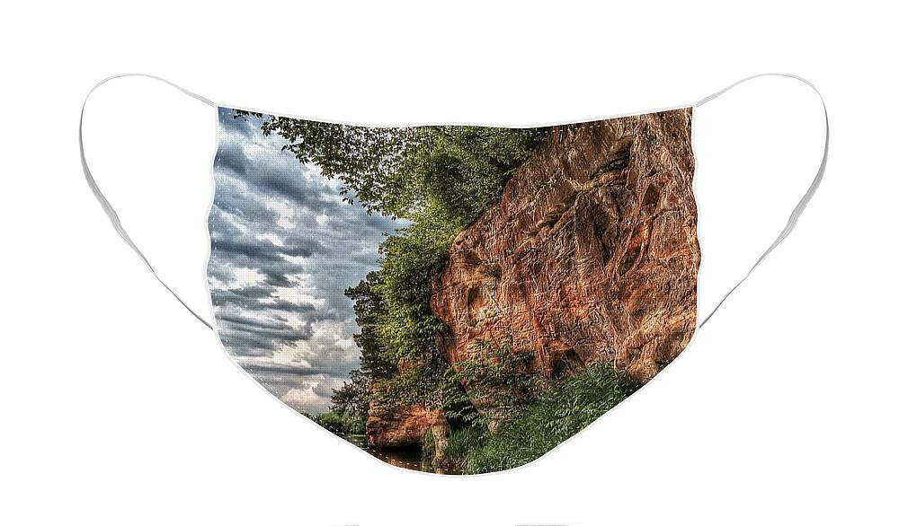 River Face Mask featuring the photograph Fox River Cliffs by Nick Heap