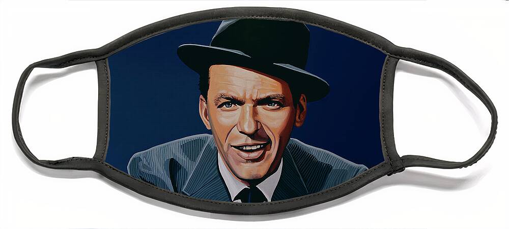 Frank Sinatra Face Mask featuring the painting Frank Sinatra by Paul Meijering