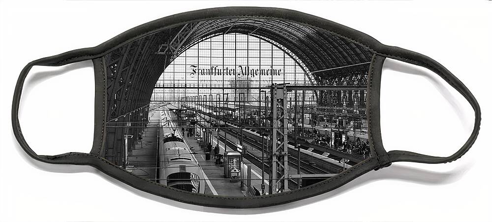 Travel Face Mask featuring the photograph Frankfurt Bahnhof - Train Station by Miguel Winterpacht