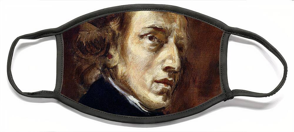 Chopin Face Mask featuring the painting Frederic Chopin by Eugene Delacroix