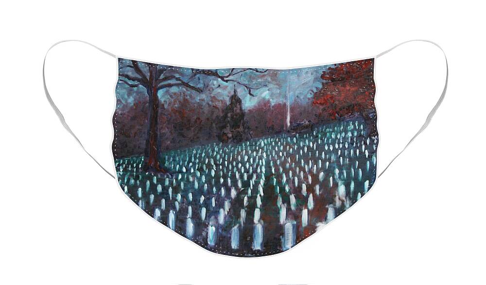 Arlington Cemetery Face Mask featuring the painting Freedom Garden by Allison Fox